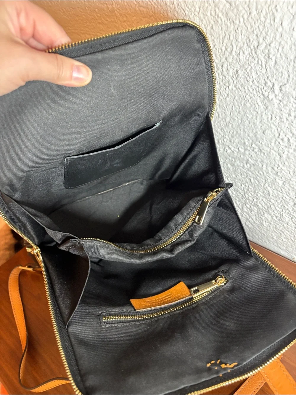 Divina Firenze Black Pebbled Leather Backpack